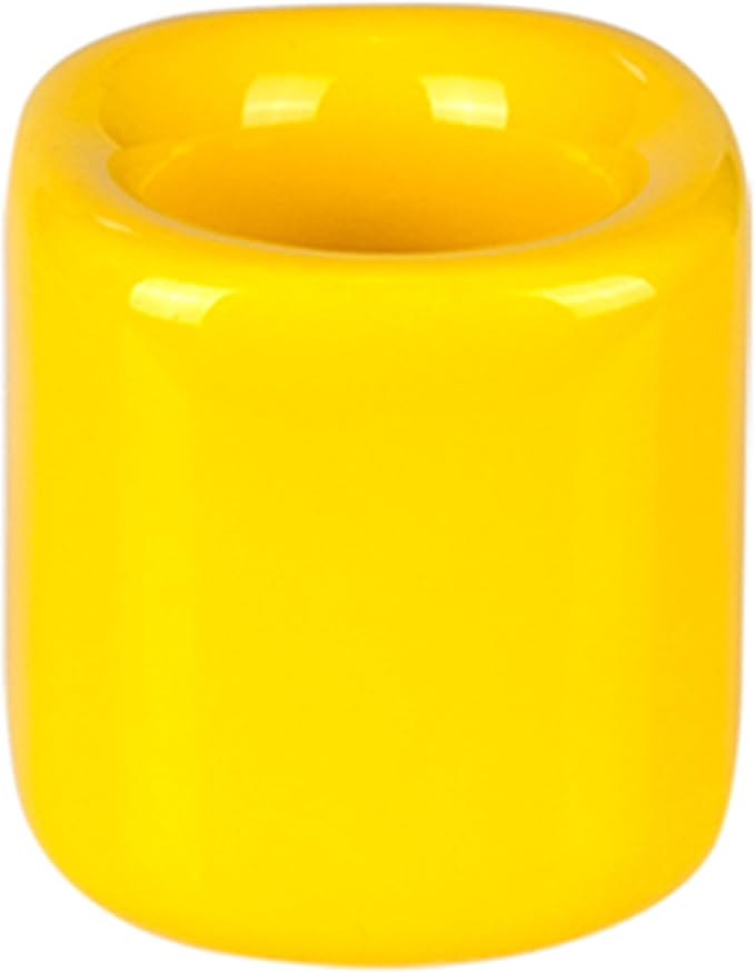 Mega Candles 5 pcs Yellow 1/2 Inch Diameter Ceramic Chime Ritual Spell Candle Holders, Great for Casting Chimes, Meditation, Rituals, Spells, Vigil, Witchcraft, Wiccan Supplies