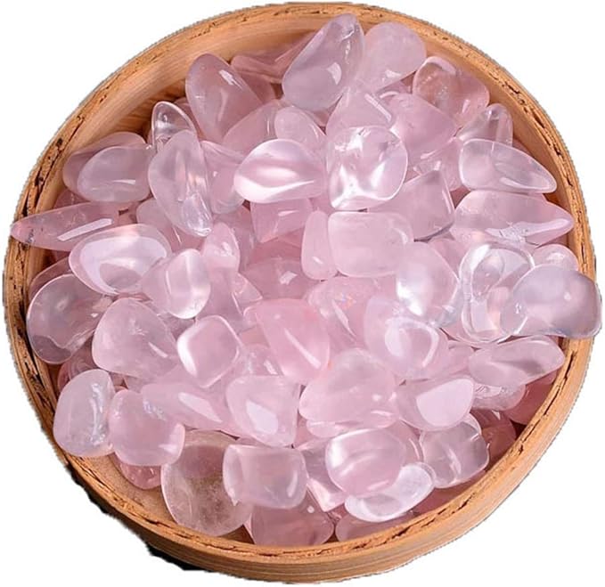 IMALY Rose Quartz Tumbled Chips Stone Polished Crushed Healing Crystal Quartz Pieces Irregular Shaped Stones for Home Decorative Stones Vases Plants Succulents 0.5lb