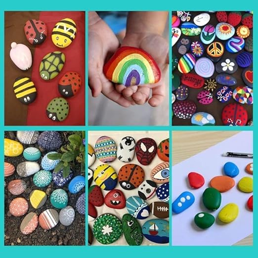 20PCS DIY Rocks 3"-4" Flat & Smooth for Painting, Arts, Crafts, Decoration - Large Kindness Rocks Hand Picked