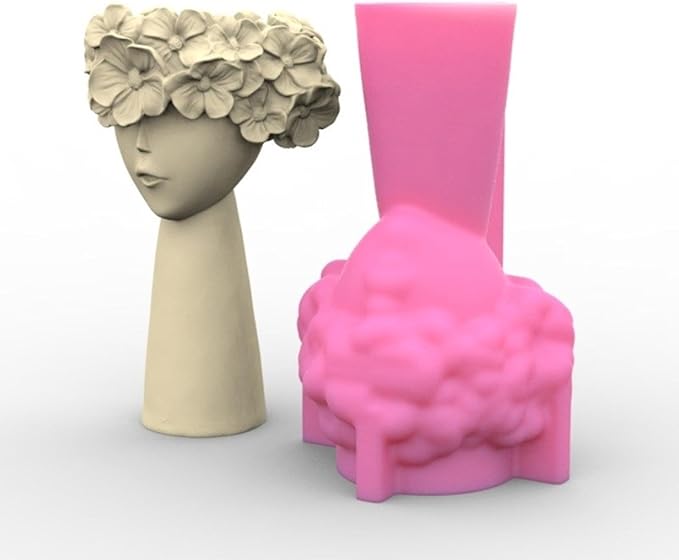 Girl Flower Pots Mold Epoxy Resin Molds Pen Holder Candle Holder Cement Planter Silicone Mould Home Decorations