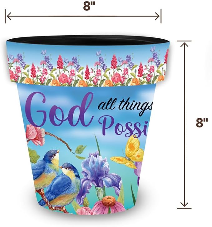 Briarwood Lane Spring Planter 8.5" x 8.5" x 8.5" with God Small for Spring Planter