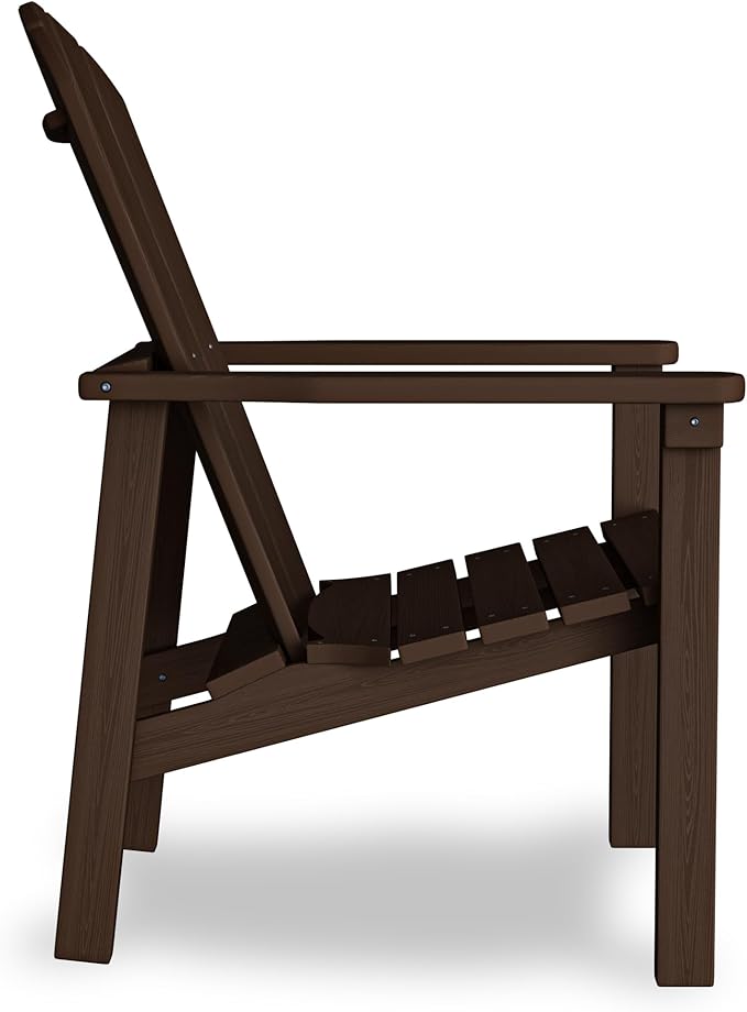 nevilywood Compact Stackable Adirondack Chairs, 26.3" Wide HDPE Outdoor Patio Chairs - Durable, Space-Saving Design for Porch, Lawn or Garden, Coffee