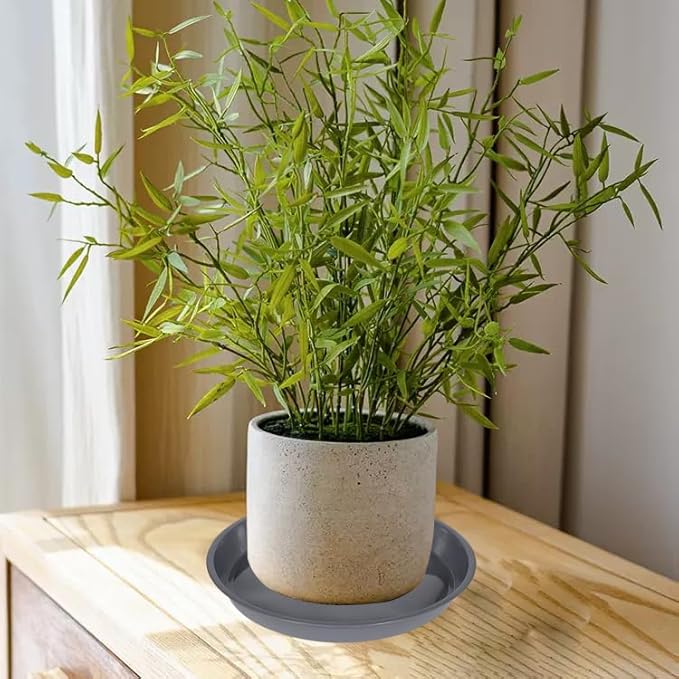 6 Pack of 18 inch Plant Saucer (16 Inch Base), Plant Saucer 18 Inch Round, Plant Trays for Pots, Plant Drip Tray, Plant Pot Saucers, Pot Saucer 18", Plant Saucers for Indoors (18", Gray)