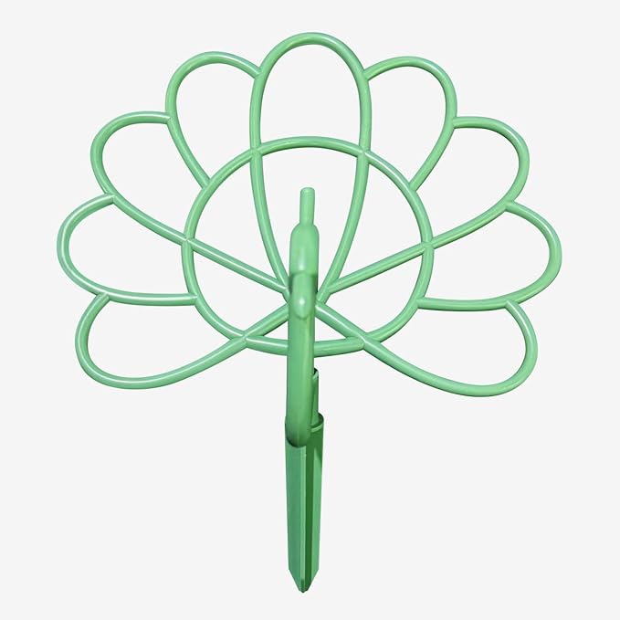 5Pcs Peacock-Shaped Plant Support Stakes for Balcony Garden Sunflower Trellis Growing Through Grid Medium-Sized Universal Tree Topper Holder Including Twist Ties