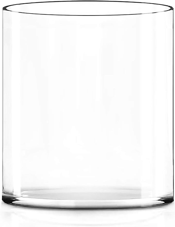 CYS Excel Large Clear Glass Cylinder Vase (H:12" D:10") Flower Vase Centerpieces Hurricane Floating Pillar Candle Holder Terrarium Planter