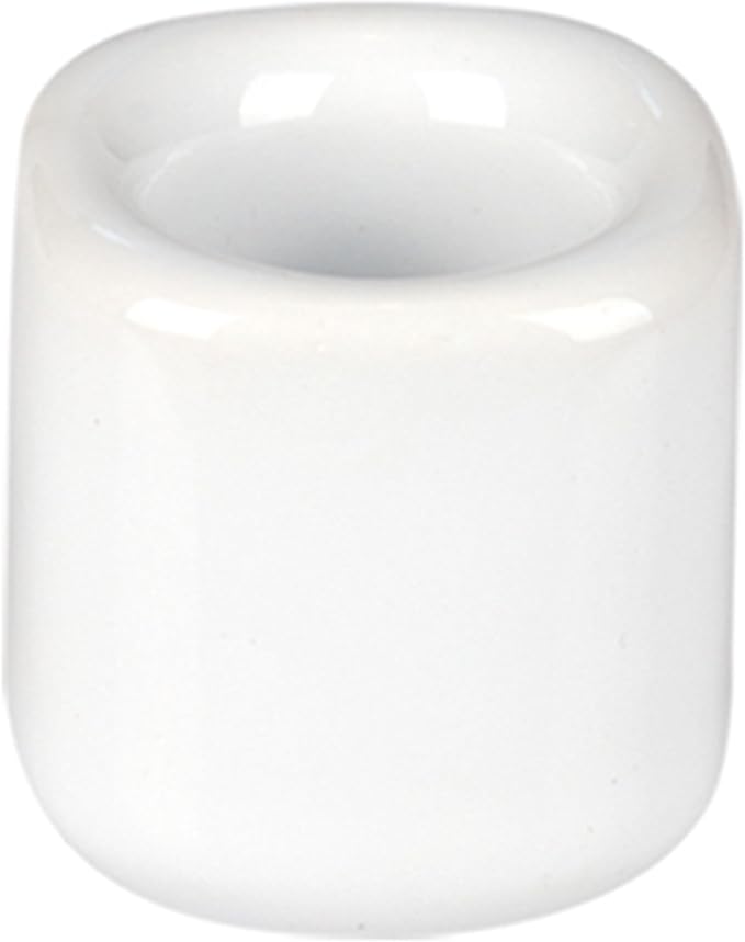 Mega Candles 5 pcs White 1/2 Inch Diameter Ceramic Chime Ritual Spell Candle Holders, Great for Casting Chimes, Meditation, Rituals, Spells, Vigil, Witchcraft, Wiccan Supplies