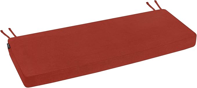Favoyard Outdoor Bench Cushion 59 x 16 Inch Rainproof Patio Furniture Cushions 3-Year Color Fastness Garden Settee Porch Pads with Ties, Red