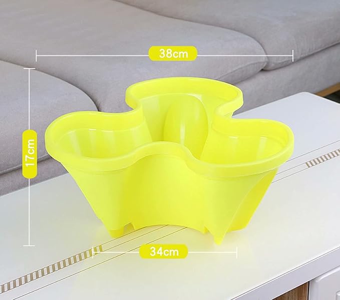 Tier Stackable Strawberry, Stacking Flower Pot Tower Herb, Flower, & Vegetable Planter-Vertical Gardening Indoor/Outdoor Stacking Garden Pots,Yellow