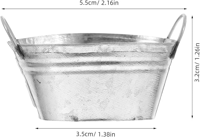 Mini Tinplate Flower Pots 4Pcs Small Metal Buckets with Handles Succulent Pot Garden Planters for Indoor Outdoor Home and Office Decor
