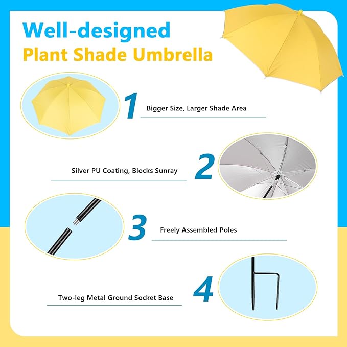 Plant Umbrellas for Outdoor Plants, Garden Umbrella Shade for Potted Plants and Garden Beds, Provide Shade to Defend Plants From Blazing Sun