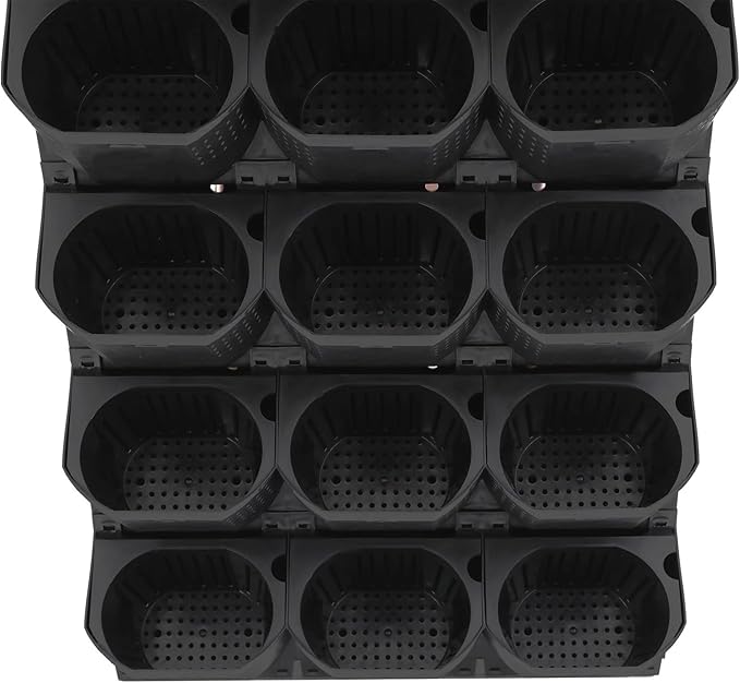2 PCS Self-Watering Wall Planter, Wall-Mounted Vertical Garden Planter with 36 Pots for Indoor Outdoor Flowers Vegetables Herbs (Black)