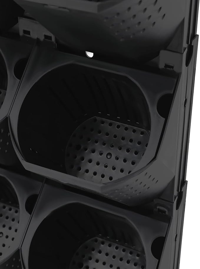 Wall Planter with 36 Pots, Vertical Garden Wall-Mounted Indoor & Outdoor Flower Pot Holder for Herbs, Vegetables, Succulents, Plastic Planter with Drainage Holes (Black)