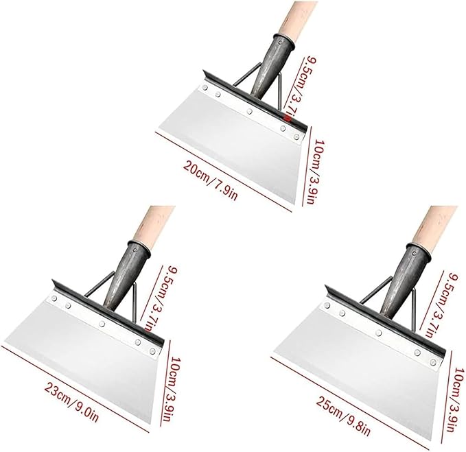 Pala Plana De Acero para El Jardín, Multifunctional Garden Cleaning Shovel, Flat Shovel, Garden Weed Scraper Tool Long Handle (7.87 in)
