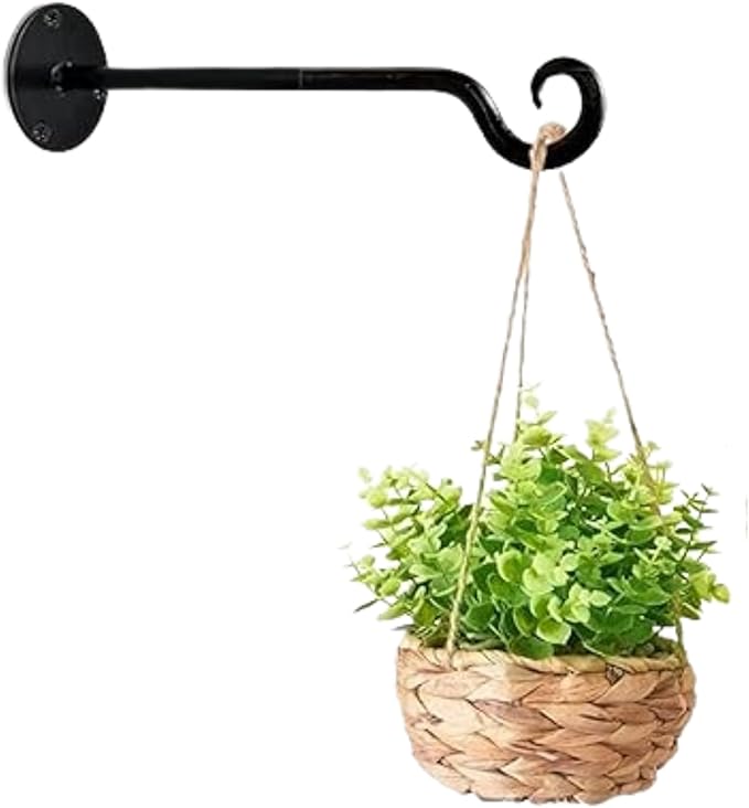 Plant Hanging Hooks, Set of 2 Plant Holder for Indoor Outdoor Planters Lanterns Bird Feeders Wind Chimes Hanging Baskets Wall lamp Hanging,, Black, AR2024