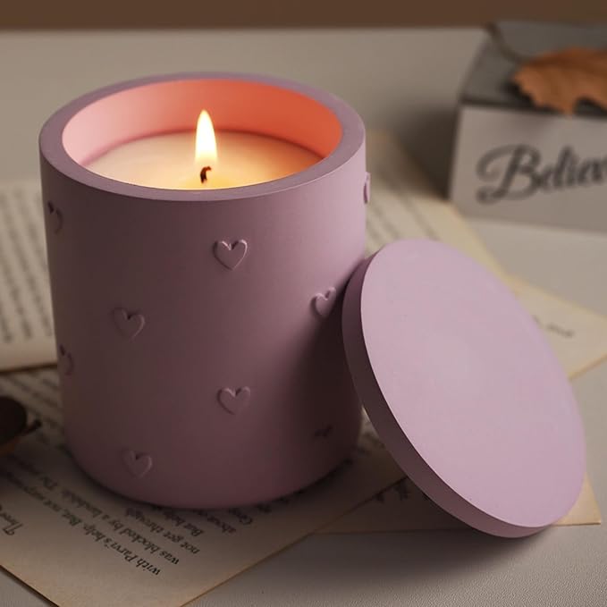 Candle Jar Resin Mold with Lid,Love Heart Resin Casting Mold for DIY Storage Container Candle Holder, Candy Jewelry Container,Home Decor (Heart)