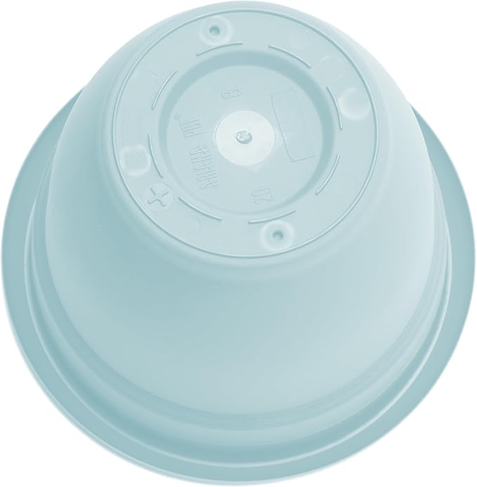 Bloem Ariana 10" Misty Blue Round Self-Watering Resin Planter Pot - Rolled Rim Indoor and Outdoor Gardening Planter