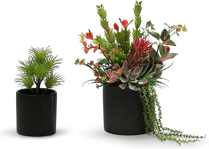 WGVI Matte Black Ceramic Cylinder Vase Width 3.75" Height 4", Flower Arrangements, Candle Holder, Terrarium Planter Pot, Tabletop Storage Container Organizer Pen Brush Holder, Bulk Wholesale, 24 Pcs