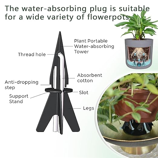 GreenShip 4-Pack Patented Self-Watering Spikes – DIY Plant Watering System for Indoor Plants, Fits Grower Pots, Reuse Containers, Automatic Self-Watering Stakes (Medium)