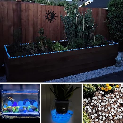 Glow in The Dark Rocks Outdoor, 500 pcs White Solar Rocks for Landscaping, Outdoor Decor Glow in The Dark Stones, Glowing Pebbles for Garden Backyard Patio Lawn Pond Fish Tank Aquarium Decor