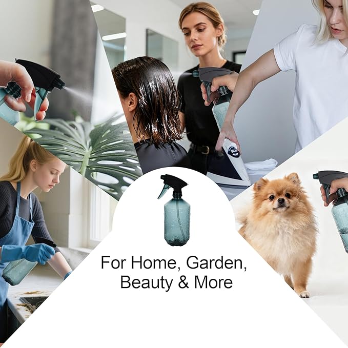 driew Plant Mister Spray Bottle, Plant Mister Water Spray Bottle for Plants Misting Bottle Water Fine Mist, Cleaning Solutions, Gardening, Indoor, Outdoor (Clear Blue - 27oz)