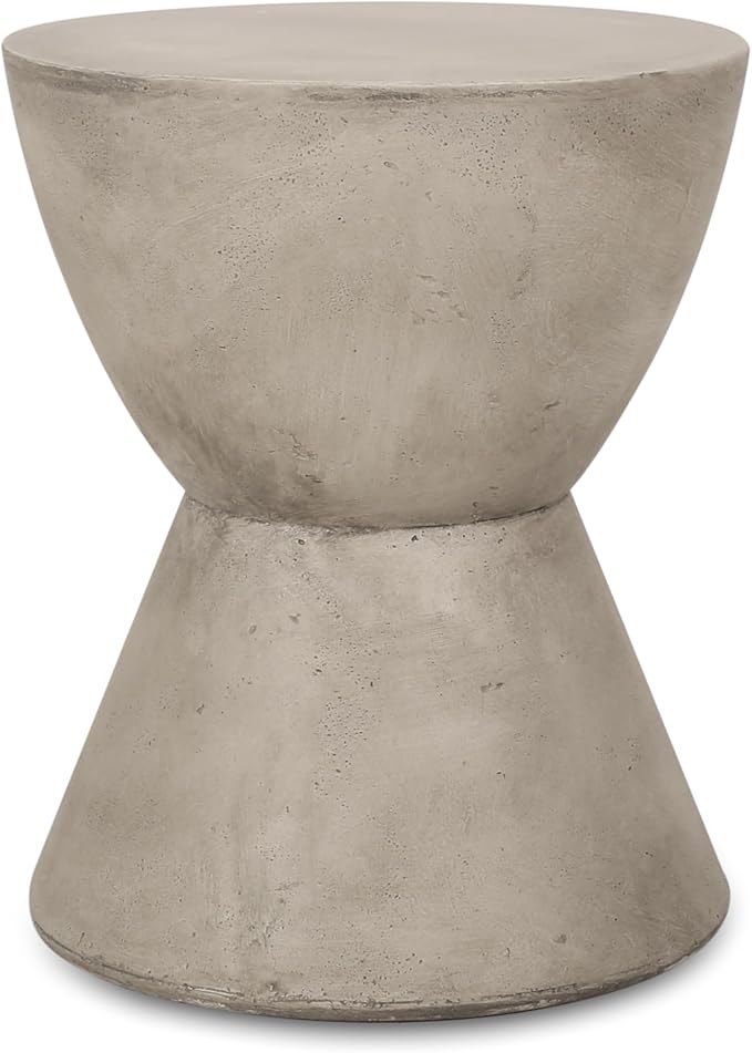 15.25" MGO Side Table for Indoor and Outdoor,Light Grey