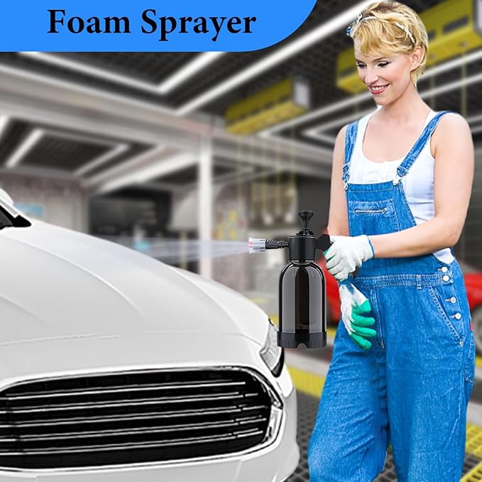 Foam Sprayer – 33x25.5cm PP, Handheld 2L Cannon, Hose Tool | Perfect for Vehicle Maintenance, Lawn Cleaning, Patio Surfaces, Household Care, Car Detailing, Multi-Purpose Garden Tool, Even Spray