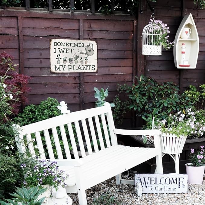 Funny Garden Metal Sign Vintage Outside Garden Decor Gardening Gifts for Women Plants Lovers12" x 8"
