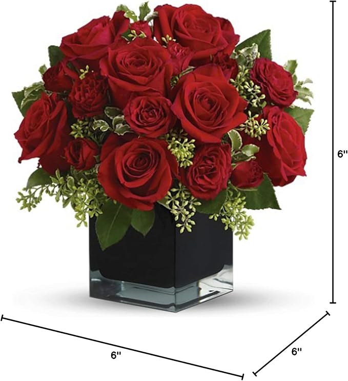 WGV Cube Glass Vase Bulk, Candle Holder, 6"x6"x6", Black Elegant Floral Accent Container Planter Terrarium Storage for Wedding Party Ceremony Event Office Home Decor, 6 Pieces