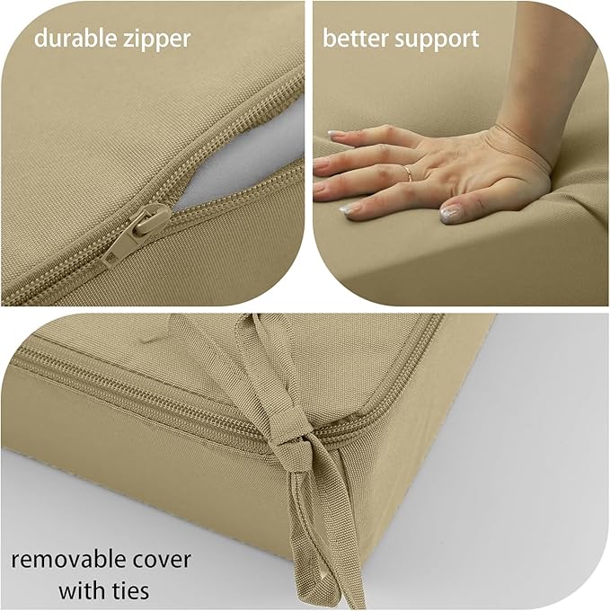 Outdoor Cushions for Patio Furniture, Outdoor Seat and Back Cushion, Waterproof Hampton Bay Deep Seat Replacement Couch Cushions for Garden Lawn, 26.5x26.5