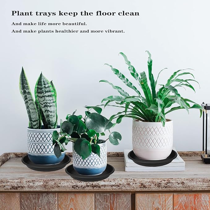 1 Pack of 26 inch Plant Saucer, Large Plant Tray, Heavy Sturdy Plant Drainage Tray for Indoors, Bird Bath Bowls, Sturdy Plastic Pot Tray for Planter (Black)