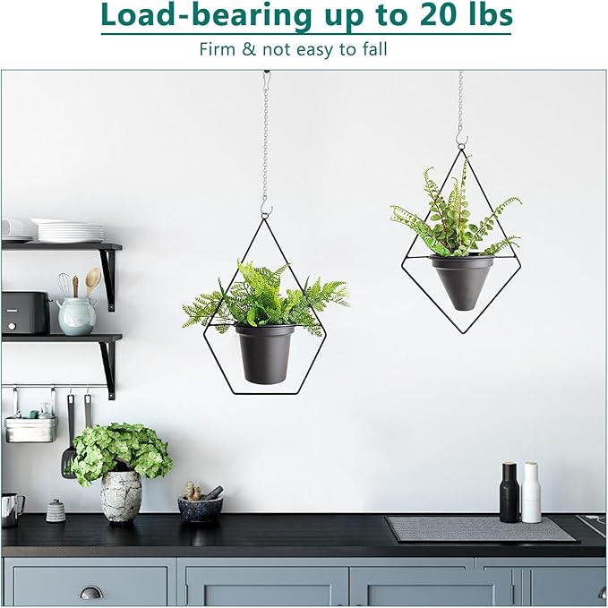 garini 26 Inch Hanging Basket Chain with Hooks, Silver Hanging Chain for Hanging Bird Feeders, Billboards, Chalkboards, Basket, Planters, Lanterns, Wind Chimes and Decorative, 8 Pack