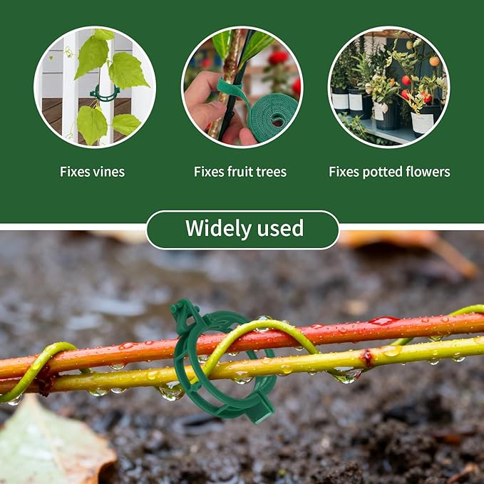 5pcs Adjustable Plant Support Poles, Stackable Plant Stakes with Hook-and-Loop Garden Ties Clips Garden Support Trellis Sticks for Indoor Outdoor Monstera Climbing Vines Flowers Vegetables