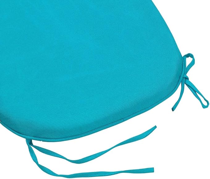 Magpie Fabrics Outdoor/Indoor 17"x16"x2" Chair Cushions with Ties Set of 2, Waterproof All Weather U-Shape Seat Pads Decoration for Patio Garden Furniture Home Office (Teal)