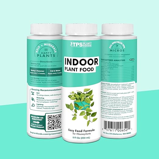 Indoor Plant Food - Liquid Fertilizer for Indoor Plants & Potted Houseplants, by TPS Plant Foods, 8 oz (250 mL)