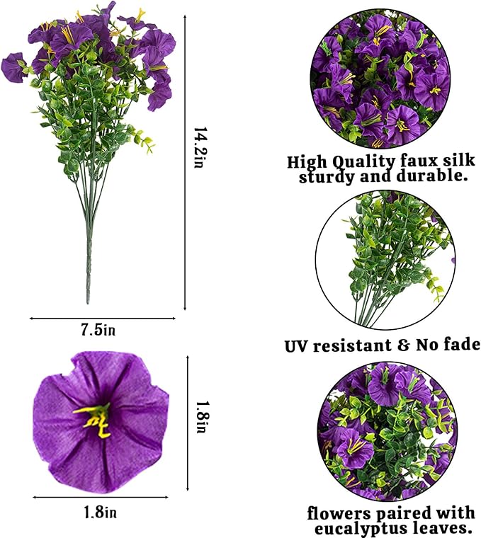 Christmas Artificial Mums 12 Bundles Purple Bulk Fake Flowers Faux Planters Real Touch Stems for Outdoors Fall Silk Flower UV Resistant Urn Filler Front Porch Thanksgiving Decorations for Home Garden