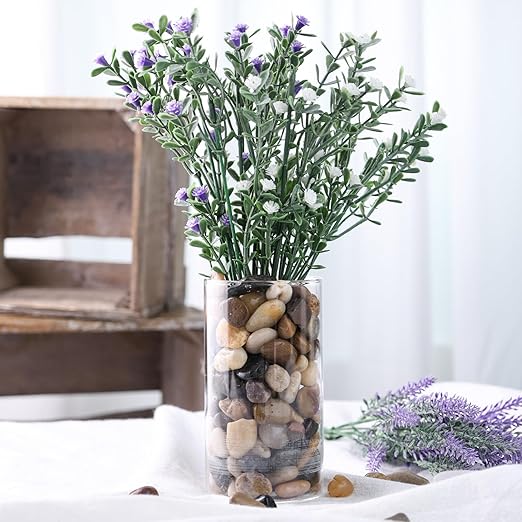 DomeStar River Rocks, Aquarium Rocks Gravel, Natural Polished Pebbles Decorative Stones for Potted Plants, Vase Filler, Home Decor, Fish Tank, Garden Landscaping, Flower Beds (1 Pound)