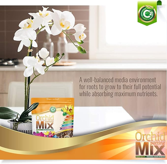 Orchid Potting Mix - Made in USA - Premium Grade Recipe for Proper Root Development - Phalaenopsis, Cattleyas, Dendrobiums, Oncidiums and More! Fir Bark, Charcoal, Coconut Husk, Clay Pebbles
