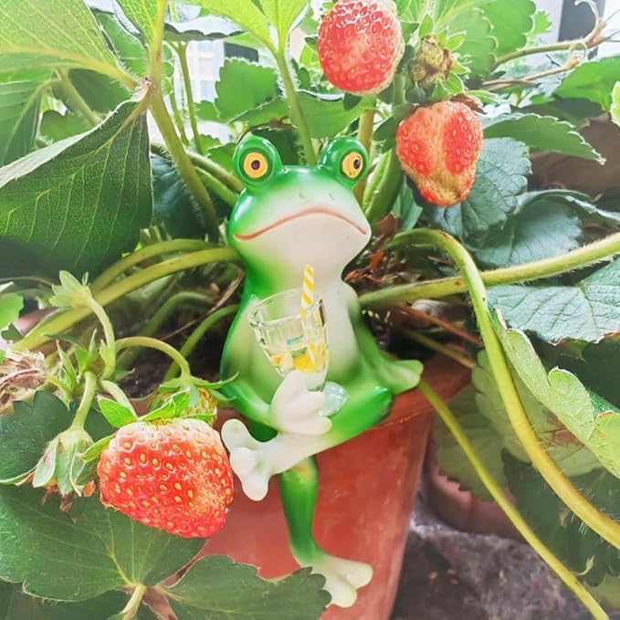 Adorable Miniature Frog Figurines - Perfect Plant Decorations for pots, Frog Garden Decor/Funny Frog Figurines for Stunning Plant and Home Decor
