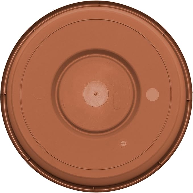 Bloem Terra Resin Saucer Tray: 4.75" Bottom Width - Terra Cotta - Matte, Durable, Ribbed Bottom, Indoor and Outdoor, Fits 6" Terra Pots