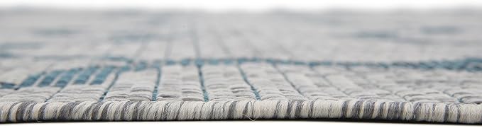 Unique Loom Outdoor Trellis Collection Area Rug (8' x 11' 4" Rectangle, Gray/ Ivory)
