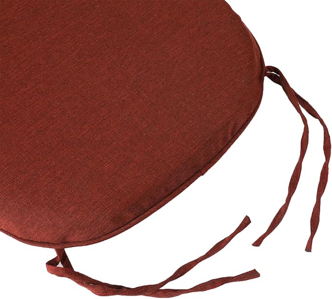 Outdoor Chair Cushions Set of 2,Patio Seat Cushion 17"x16"x2",U-Shaped Dining Chair Cushion 17 by 16 Inch,Water Resistant,Fade-Resistant Chair Pads for Kitchen Garden Furniture(Dark Red)