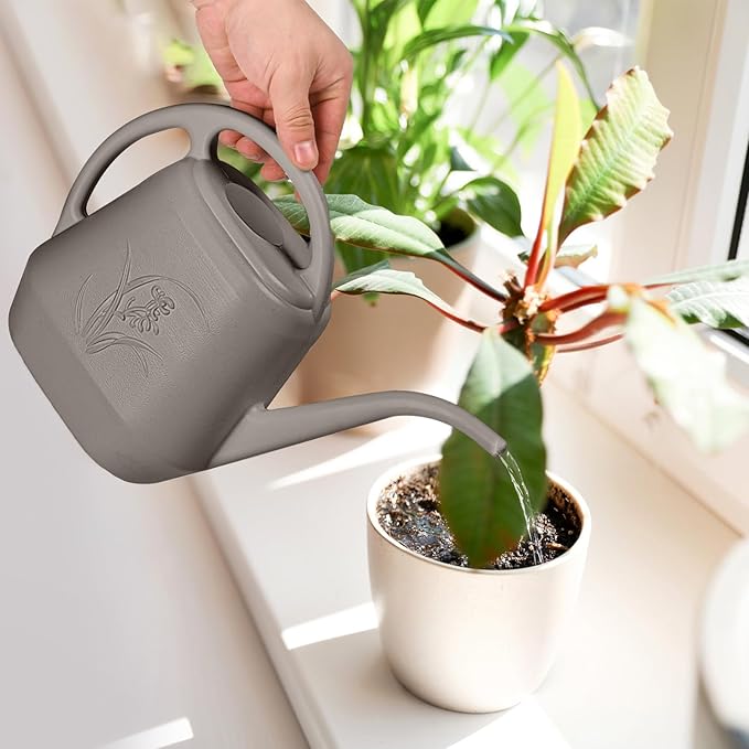 Hand Watering Can - for Home Plant Garden - 1 Gallon - Coffee Color