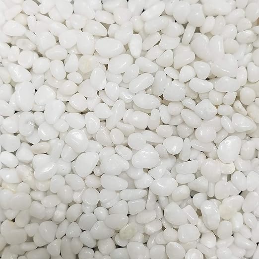 Natural Polished Decorative White Pebbles - Small Stones 3/8" Gravel Size,River Rocks Pebbles for Plants, Home DIY Decor,Aquarium Gravel,Vase Fillers,Fairy Garden,Landscaping Outdoor Stones.