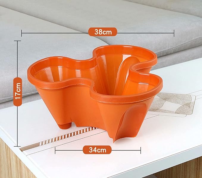 Tier Stacking Flower Pot Tower, Stackable Garden Vertical Planter Set, for Growing Strawberries, Herbs, Vegetables, Flowers, Indoor/Outdoor Porch Decor,Terracotta