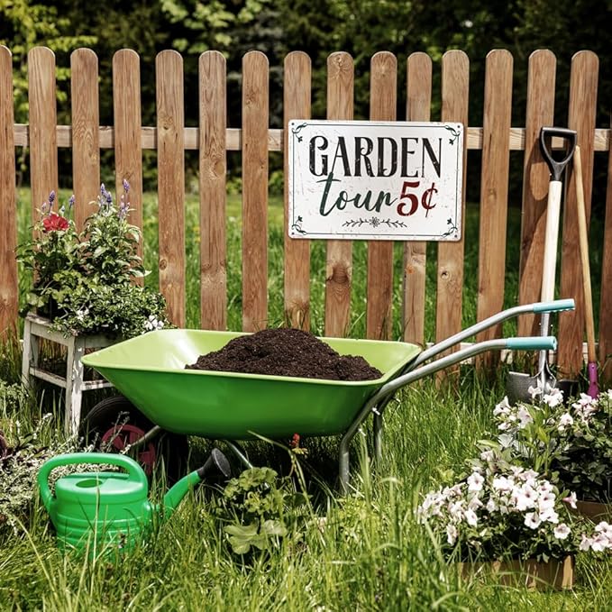 Funny Garden Decor Metal Sign - 12" x 8", Outside Signs, Gifts for Gardener, Plant Lover