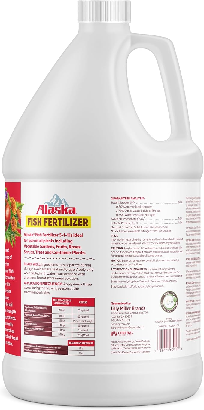 Alaska Fish Fertilizer OMRI Listed 5-1-1, 115 oz