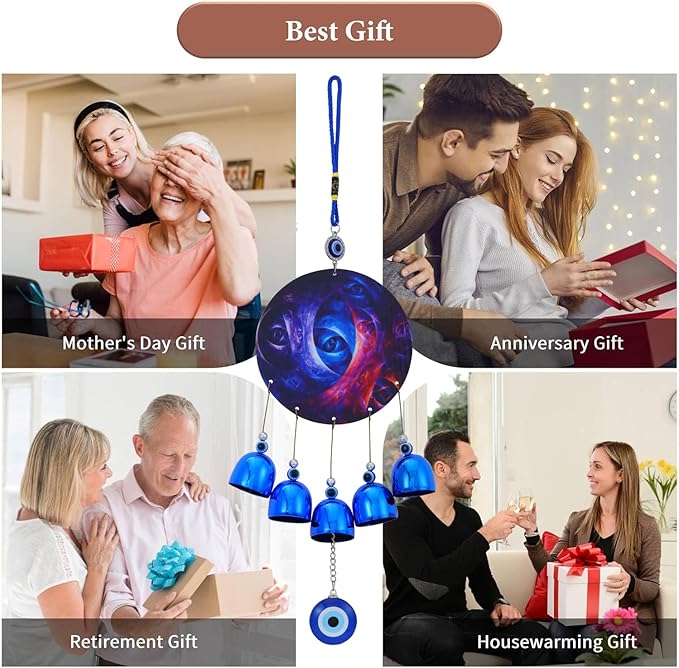 BWINKA Unique Wind Chimes for Outdoor Garden Home Hanging Decoration (Eye-CY9)