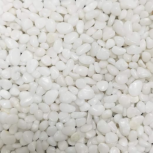 Natural Polished Decorative White Pebbles - Small Stones 3/8" Gravel Size,River Rocks Pebbles for Plants, Home DIY Decor,Aquarium Gravel,Vase Fillers,Fairy Garden,Landscaping Outdoor Stones