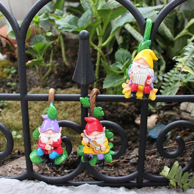 3PCS Christmas Musical Gnomes Tree Faces Decor Outdoor for Yard, Gnomes Dwarf Statue, Outdoor Fairy Garden Resin Crafts, Flower Pot Landscape Dwarf, Micro Landscape Pendant Ornaments