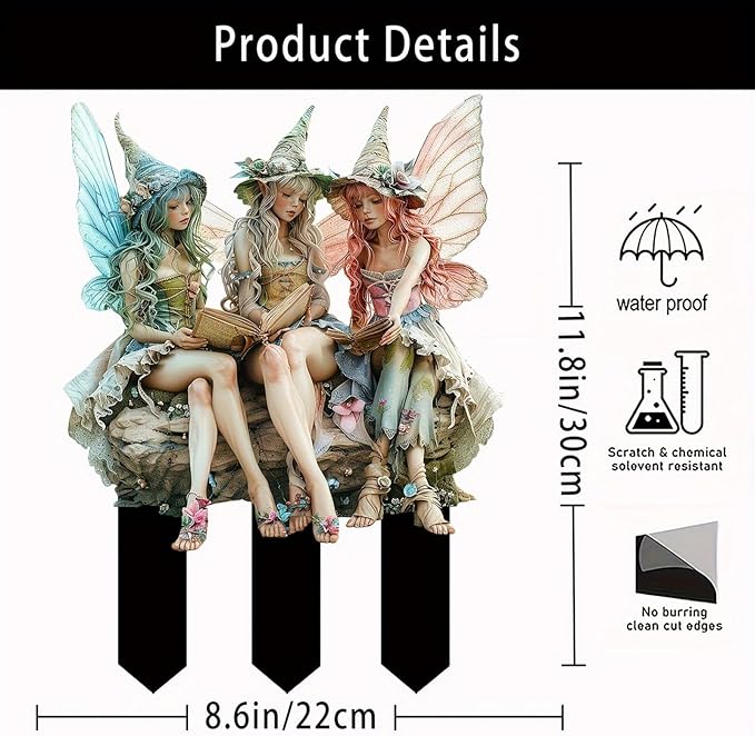 Bohemian Fairy Flower Pot Decor - Fairy Garden Accessories for Home or Garden (Reading Elf)
